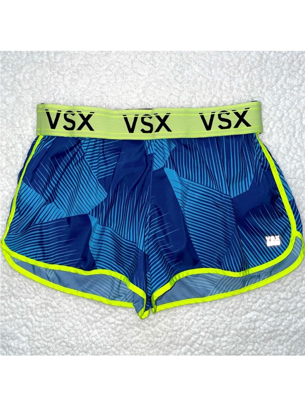 Victoria’s Secret VSX Sport running shorts athletic gym workout fold over neon S